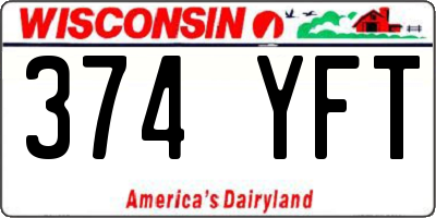 WI license plate 374YFT