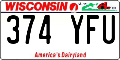 WI license plate 374YFU