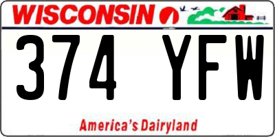 WI license plate 374YFW