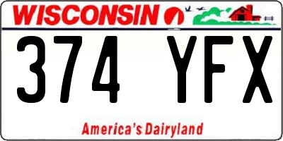 WI license plate 374YFX