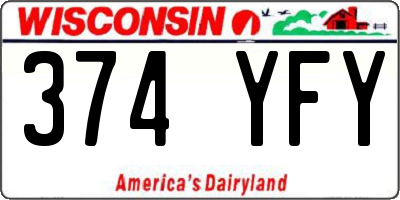 WI license plate 374YFY