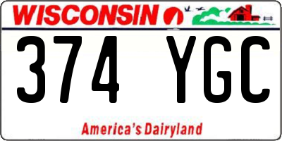 WI license plate 374YGC