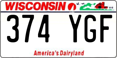 WI license plate 374YGF