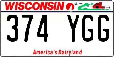 WI license plate 374YGG