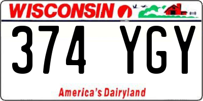 WI license plate 374YGY