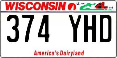 WI license plate 374YHD