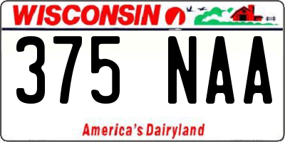 WI license plate 375NAA