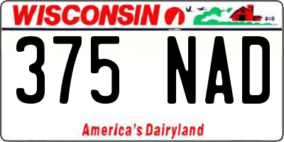 WI license plate 375NAD