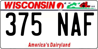 WI license plate 375NAF