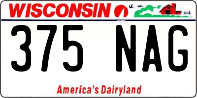 WI license plate 375NAG