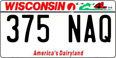 WI license plate 375NAQ