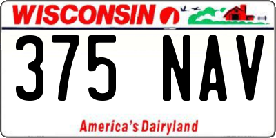 WI license plate 375NAV