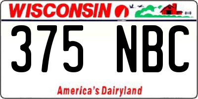WI license plate 375NBC
