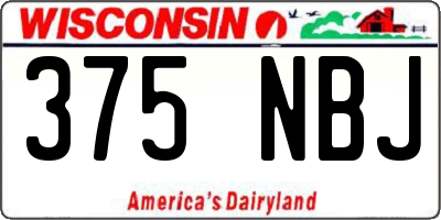 WI license plate 375NBJ