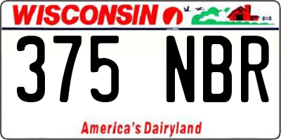 WI license plate 375NBR