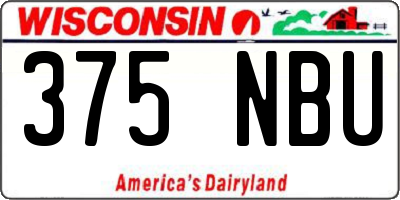 WI license plate 375NBU