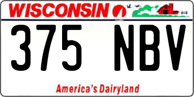 WI license plate 375NBV