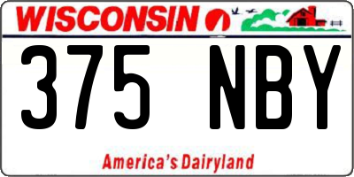 WI license plate 375NBY