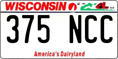 WI license plate 375NCC