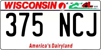 WI license plate 375NCJ