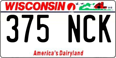 WI license plate 375NCK