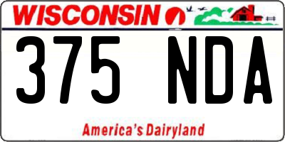 WI license plate 375NDA