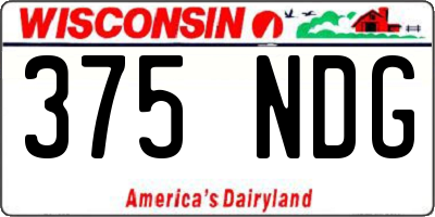 WI license plate 375NDG