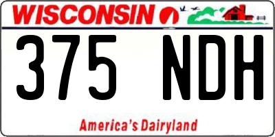 WI license plate 375NDH
