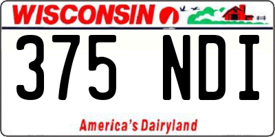 WI license plate 375NDI