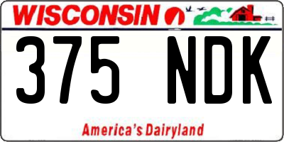 WI license plate 375NDK