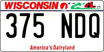WI license plate 375NDQ