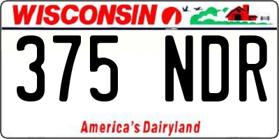 WI license plate 375NDR