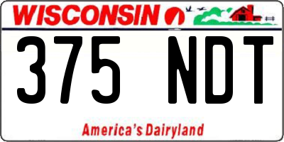 WI license plate 375NDT
