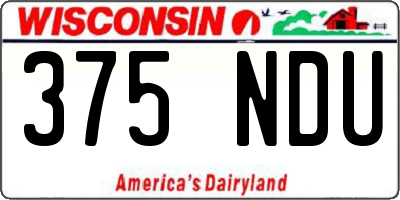 WI license plate 375NDU