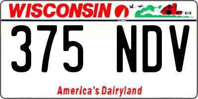 WI license plate 375NDV