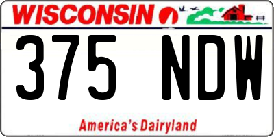 WI license plate 375NDW