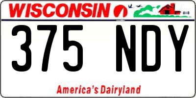 WI license plate 375NDY
