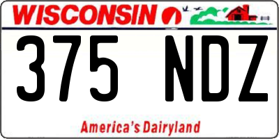 WI license plate 375NDZ