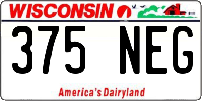 WI license plate 375NEG