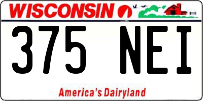 WI license plate 375NEI