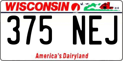 WI license plate 375NEJ