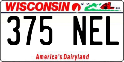 WI license plate 375NEL