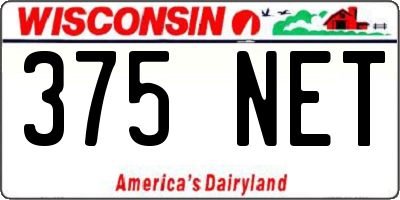 WI license plate 375NET