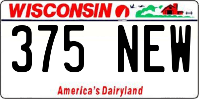 WI license plate 375NEW