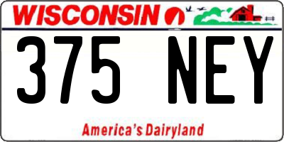 WI license plate 375NEY