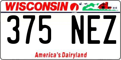 WI license plate 375NEZ