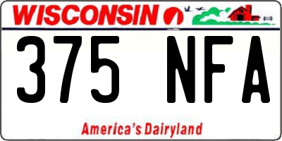WI license plate 375NFA