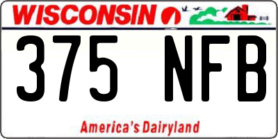 WI license plate 375NFB