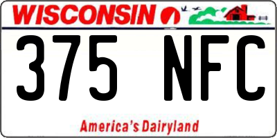 WI license plate 375NFC