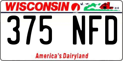 WI license plate 375NFD
